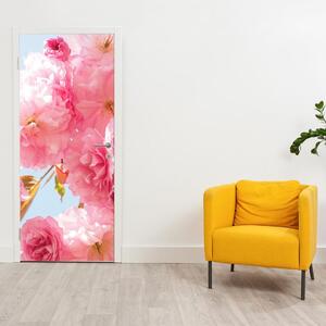 Fototapeta na dveře - Růžové květy (95x205cm)