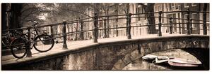 Obraz na plátně - Romantický most přes kanál - panoráma 5137FA (120x45 cm)