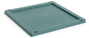HAY Plastové víko Colour Crate Medium Square/Cube, dark green