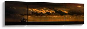 Obraz plachetnice v západu slunce (170x50 cm)