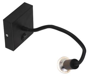 Moderní flexibilní nástěnná lampa USB černá - Zeno