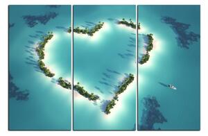 Obraz na plátně - Ostrov ve tvaru srdce 1136B (90x60 cm )