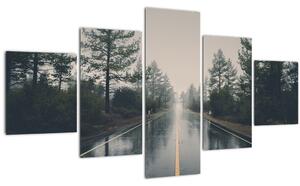 Obraz silnice v dešti (125x70 cm)