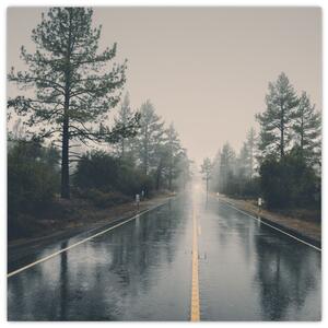 Obraz silnice v dešti (30x30 cm)
