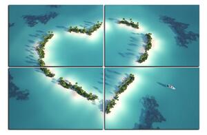 Obraz na plátně - Ostrov ve tvaru srdce 1136E (150x100 cm)