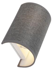Moderní nástěnná lampa šedá - Simple Drum Jute