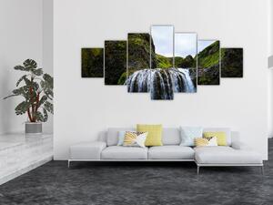 Obraz útesu s vodopádem (210x100 cm)