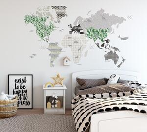 Dekornik Samolepka na zeď Mapa světa hnědá Samolepka na zeď Mapa: 120 x 70 cm