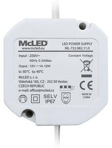 ML-732.082.11.0 Napájecí zdroj 12W, DC12V/1A, IP67, do elektroinstalační krabice