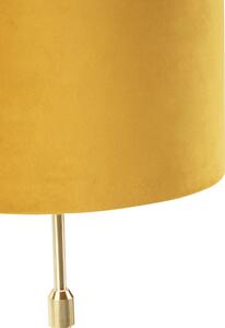 Stolní lampa zlatá / mosaz se sametovým odstínem žlutá 25 cm - Parte