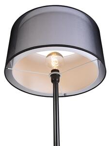 Černá stojací lampa s duo stínením černá / bílá 47 cm - Simplo