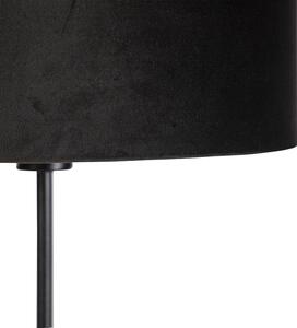 Stojací lampa černá s velurovým odstínem černá se zlatem 35 cm - Parte