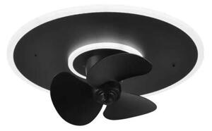 Trio Leuchten R64133132 NYBRO - Stropní LED elegantní ventilátor s dálkovým ovladačem, LED 30W, 2700-6500K, Ø 50cm (LED stropní černý ventilátor stmívatelný ovladačem)