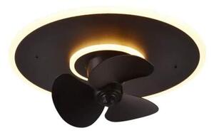 Trio Leuchten R64133132 NYBRO - Stropní LED elegantní ventilátor s dálkovým ovladačem, LED 30W, 2700-6500K, Ø 50cm (LED stropní černý ventilátor stmívatelný ovladačem)