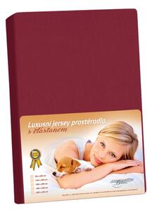 Bellatex Prostěradlo Jersey LUX, Bordové - 90x200 cm