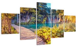Obraz - Plitvická jezera, Chorvatsko (125x70 cm)