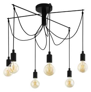 Eglo 98679 MUSARA - Retro stropní svítidlo v černé barvě 6 x E27, Ø 79cm (Retro stropní lustr na šest žárovek)