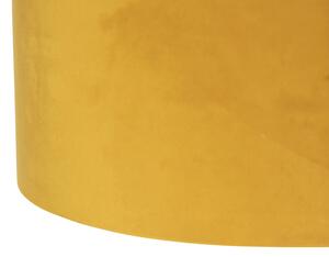 Závěsná lampa se sametovými odstíny okrové se zlatem 35 cm - Blitz II černá