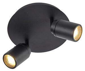 Moderní koupelnové bodové černé 2-světlo IP44 - Ducha