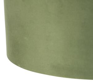 Závěsná lampa se sametovými odstíny zelené se zlatem 35 cm - Blitz II černá