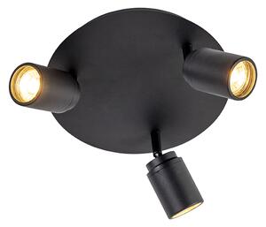 Moderní koupelnové bodové černé 3-světlo IP44 - Ducha