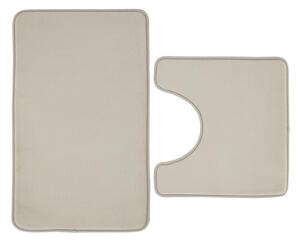 Béžové WC koupelnové předložky z paměťové pěny v sadě 2 ks 50x80 cm Anti-Bacterial – Catherine Lansfield