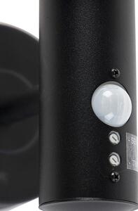 Venkovní nástěnné svítidlo černé s pohybovým senzorem IP44 - Gleam