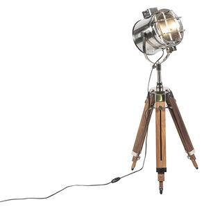 Stojací lampa s dřevěným stativem a studiovým bodem - Tripod Shiny