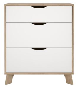 Bílá/v přírodní barvě komoda v dekoru dubu 79x92x40 cm Ikast – Tvilum