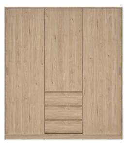 Šatní skříň v dekoru dubu s posuvnými dveřmi v přírodní barvě 177x200x60 cm Naia – Tvilum