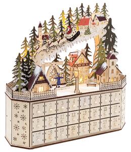 Vánoční dekorace LED JOKELA 45 cm Adventní kalendář Světle hnědá