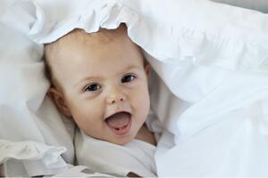 COTTON & SWEETS Povlečení Bavlněné Baby s kanýrem a výplní, Bílá - 80x100/40x60 cm