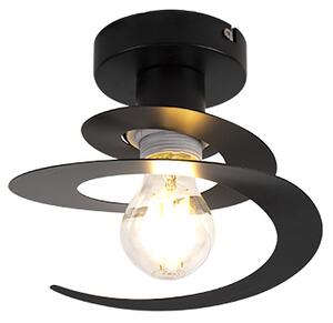 Moderní stropní svítidlo s černou spirálovou clonou - Scroll