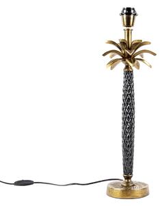Art deco stolní lampa bronzová s černou bez stínidla - Areka