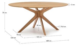 Jídelní stůl s deskou v dubovém dekoru 110x180 cm Naanim – Kave Home 9