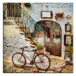 Obraz na plátně - Stará ulice v Itálii - čtverec 3153A (50x50 cm)