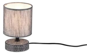 Trio Leuchten R50980111 MARIE - Stolní keramická lampička v šedé barvě 1 x E14, 20cm (Stolní lampa s keramickým podstavcem a textilním stínidlem)