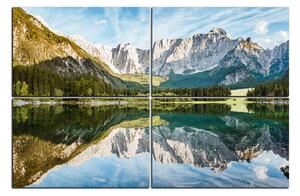 Obraz na plátně - Alpské štíty odrážející se v klidném jezeře 1157E (120x80 cm)