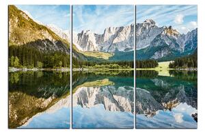 Obraz na plátně - Alpské štíty odrážející se v klidném jezeře 1157B (90x60 cm )