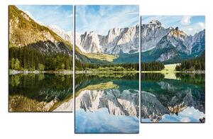 Obraz na plátně - Alpské štíty odrážející se v klidném jezeře 1157D (150x100 cm)