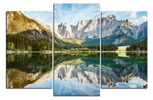 Obraz na plátně - Alpské štíty odrážející se v klidném jezeře 1157C (90x60 cm)