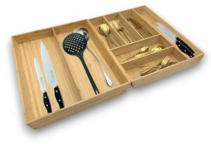 Kesper Organizér do šuplíku, příborník + na kuchyňské nářadí bambusový KESP 70 x 43 cm (SADA)