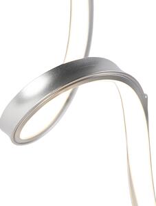 Designová stolní lampa stříbrná včetně LED a stmívače - Krisscross