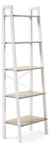 Bílý/v přírodní barvě regál v dekoru dubu 56x172x32 cm Aarhus – Kave Home