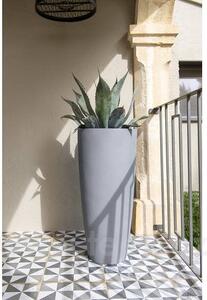 Pottery Pots Venkovní květináč kulatý Dax XL, Grey (barva šedá), kolekce Natural, kompozit Fiberstone, průměr 47 cm x v 100 cm, objem cca 128 l