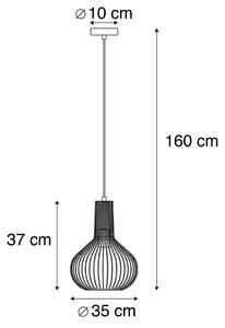 Designová závěsná lampa černá - Wire Bake