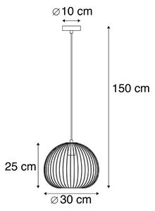 Designová závěsná lampa černá - Wire Dough
