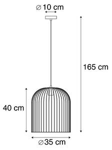 Designová závěsná lampa černá - Wire Knock