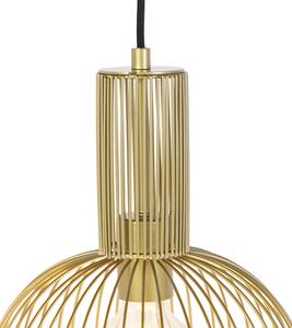 Designová závěsná lampa zlatá - Wire Whisk