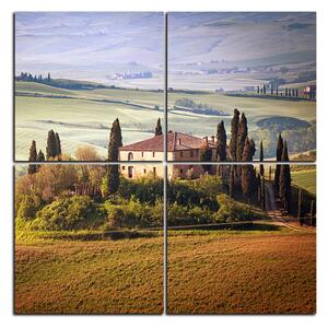 Obraz na plátně - Italská venkovská krajina - čtverec 3156E (60x60 cm)
